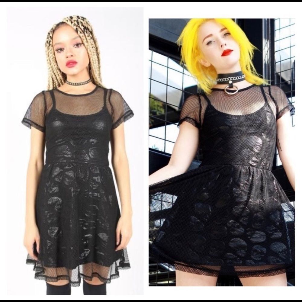 Iron Fist Fishnet and Skullz Club Mesh Dress